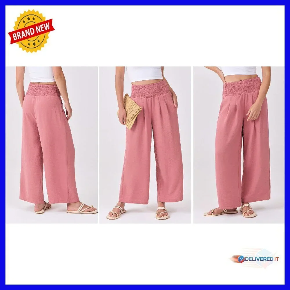 Wide Leg Palazzo Pants High Waisted Flowy Casual Trousers with Pockets